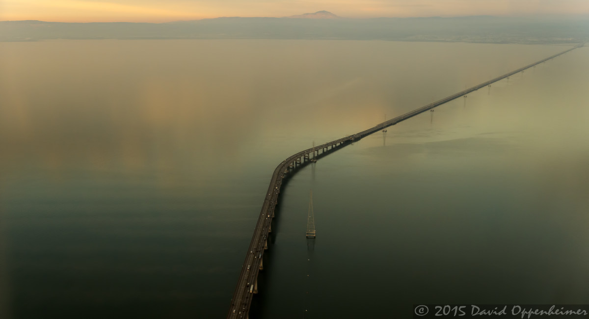 san mateo bridge aerial photo