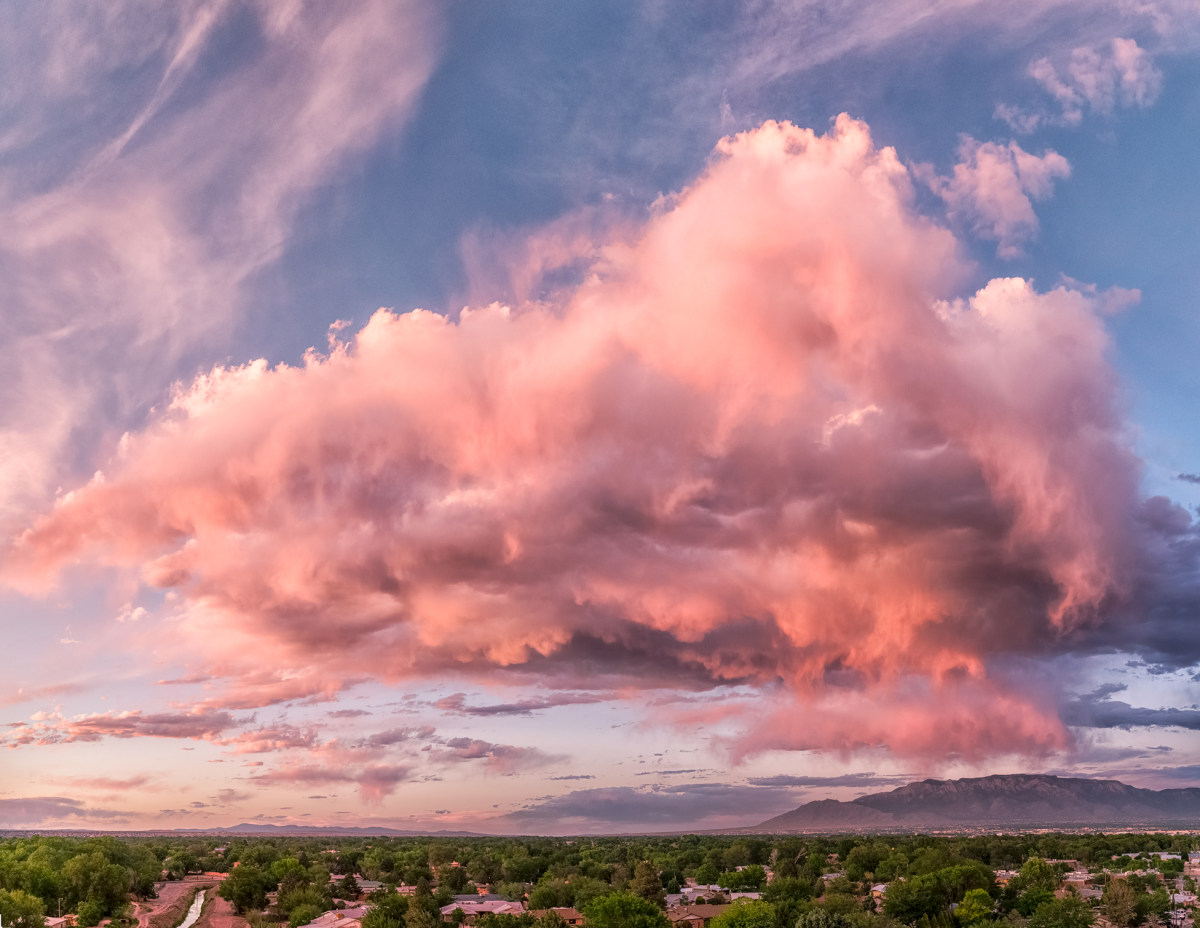 pink clouds at sunset
