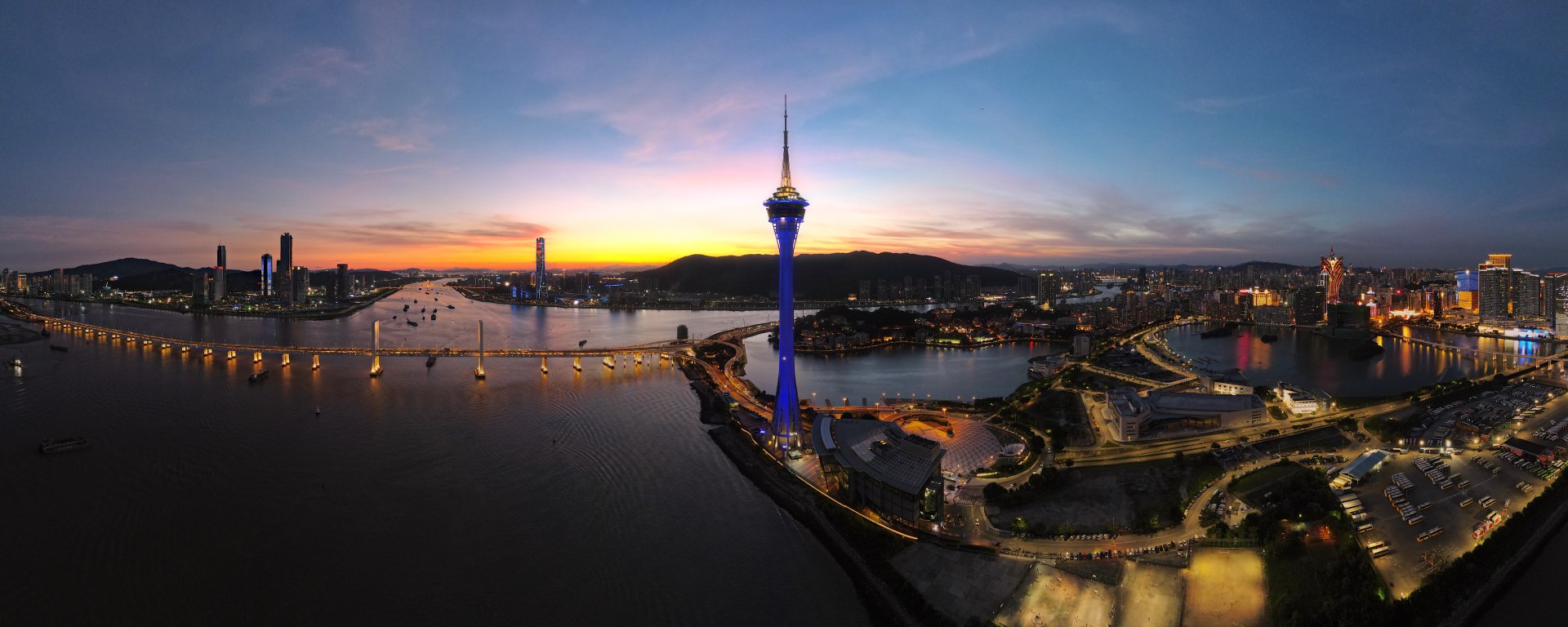 澳门十字门夕阳风光