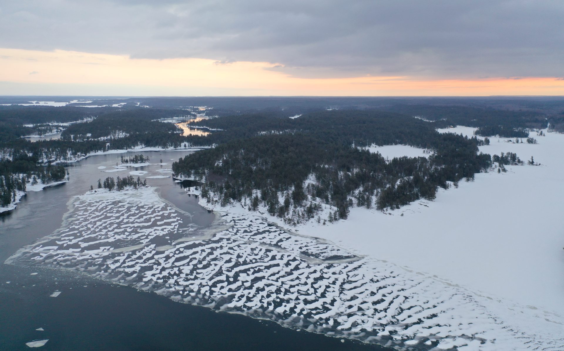 french river on a cold winter day by prototype | skypixel