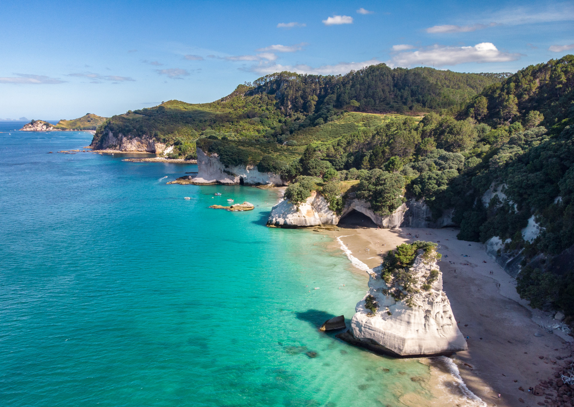 above and beyond cathedral cove, new zealand