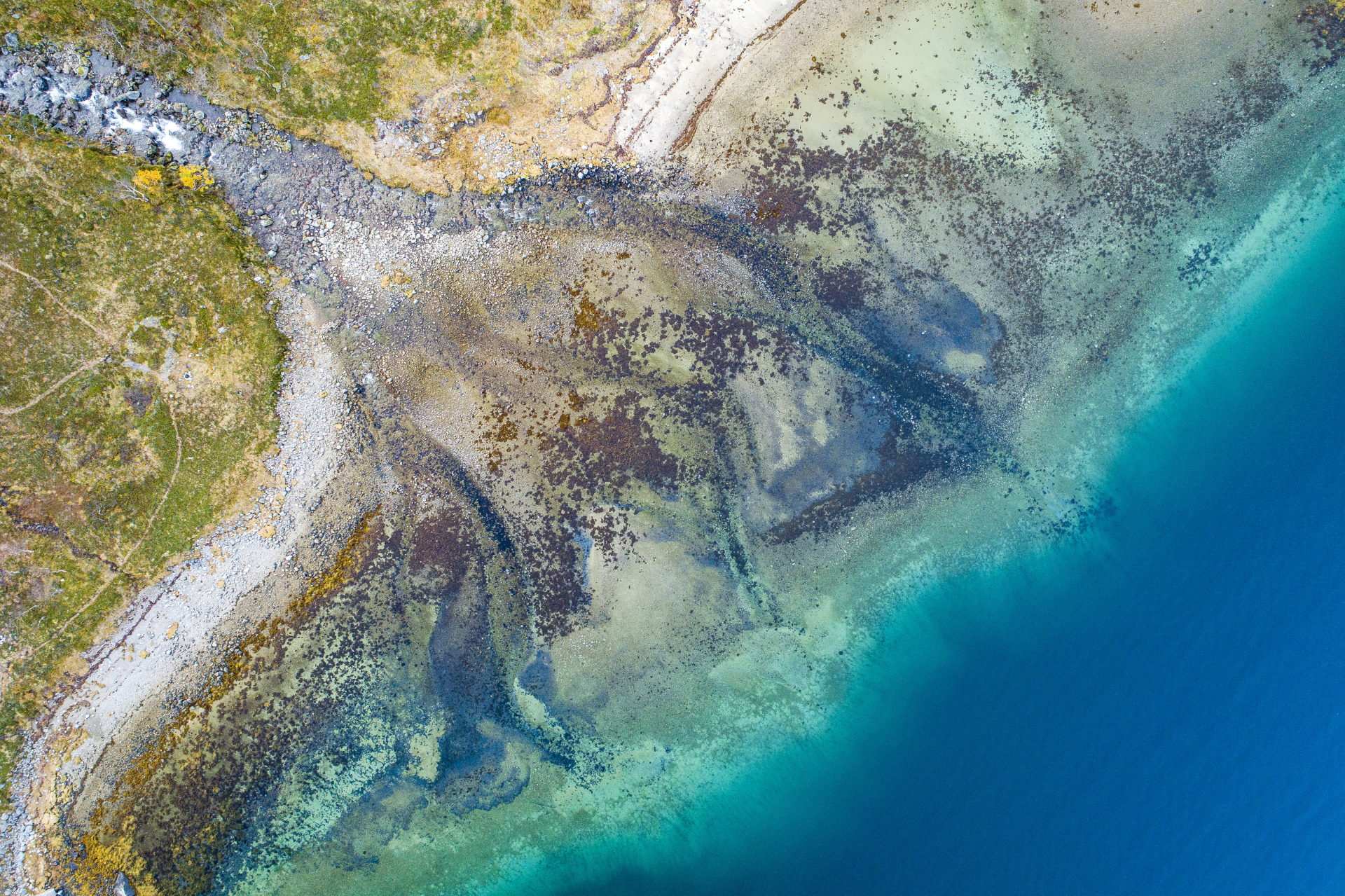 turquoise water in the arctic