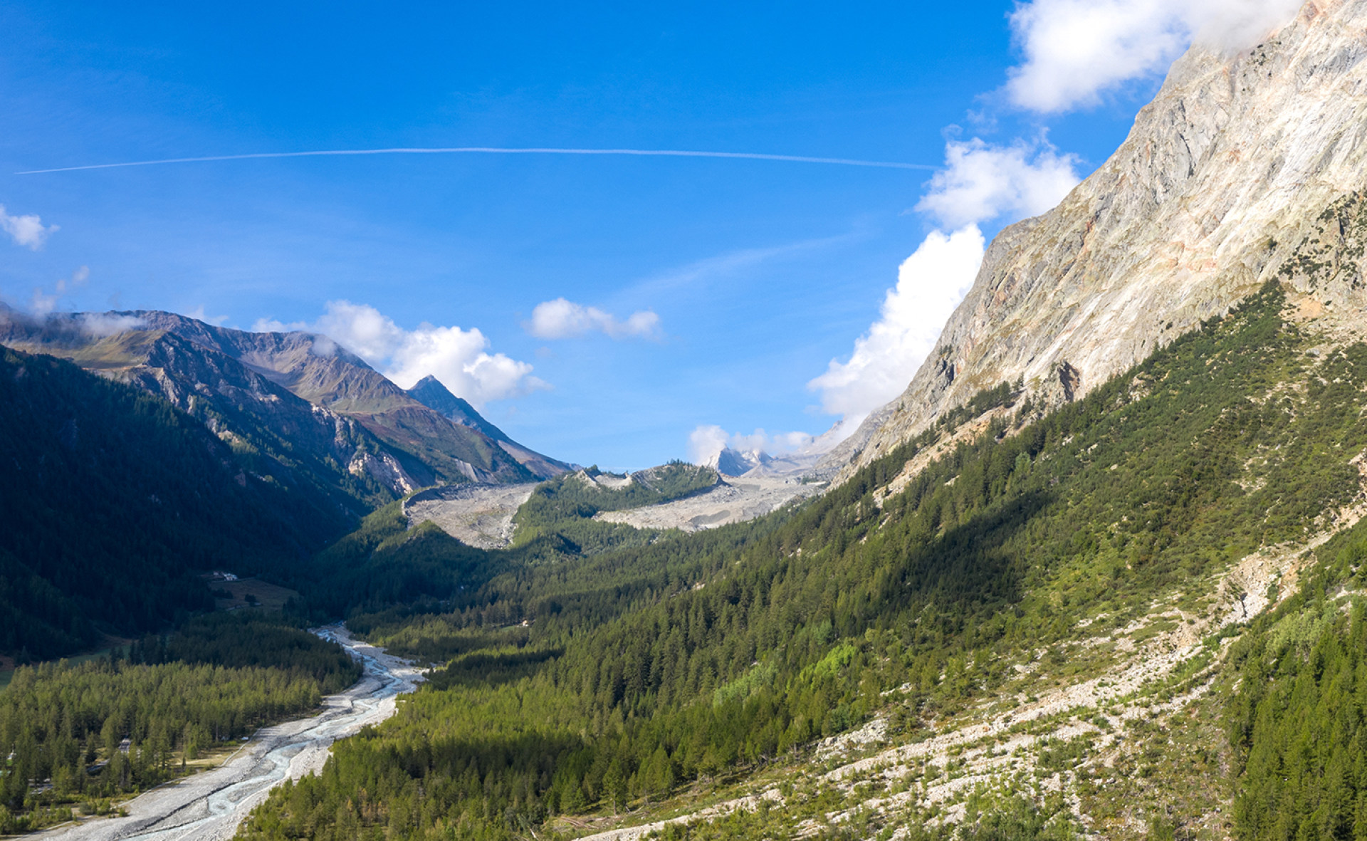 amazing scenery in the val veny, courmeyer, italy.