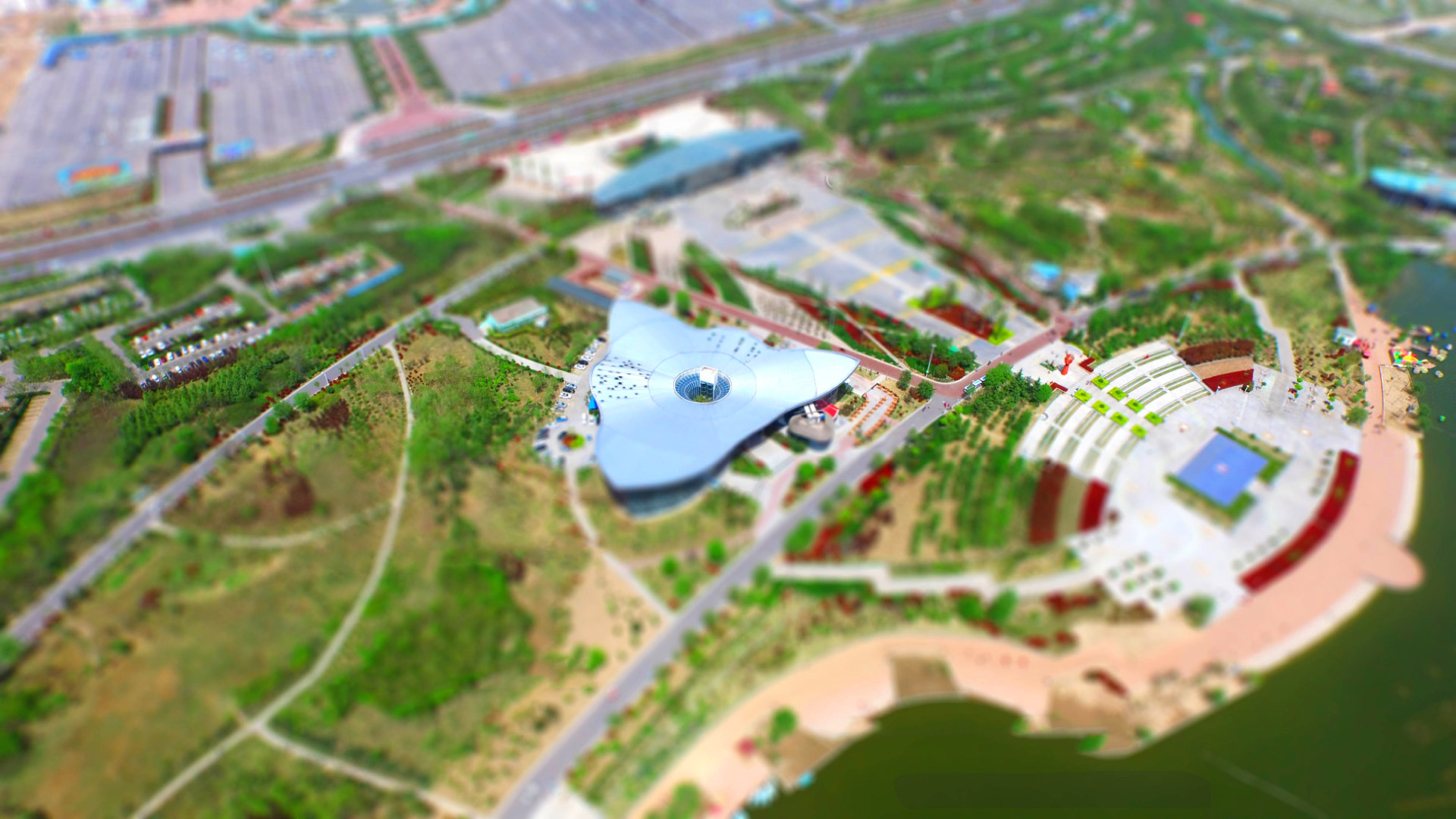 航拍-沙盘系列—航拍郑州-绿博园