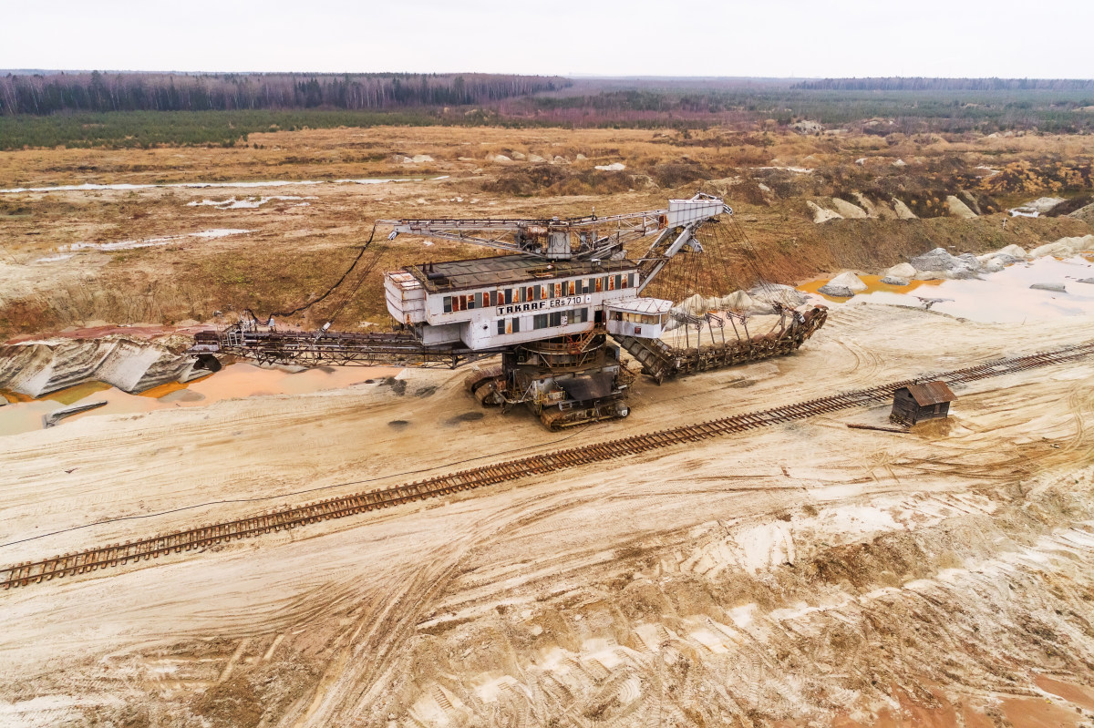 abandoned giant excavator.