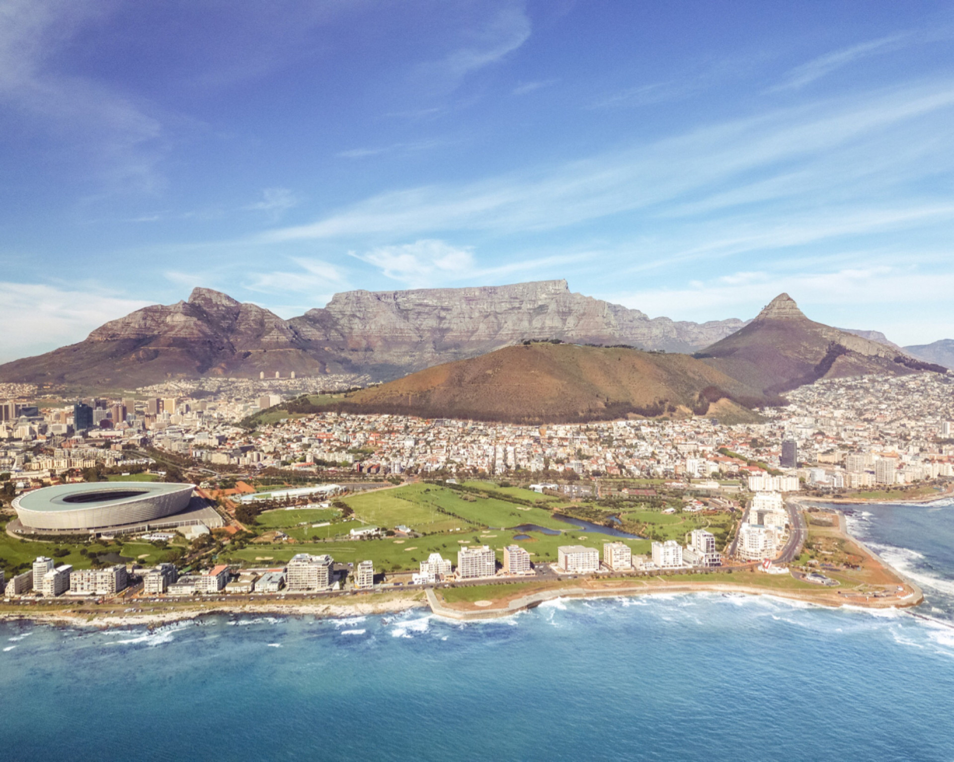 perfect view of south africas mother city. cape town