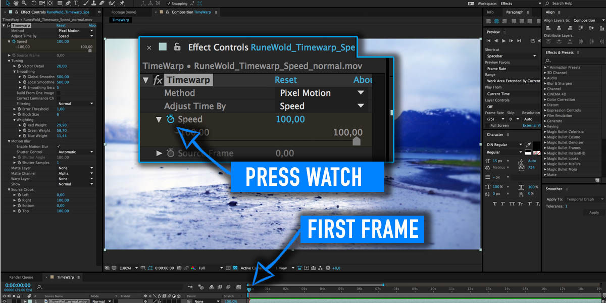Changing Speed in After Effects