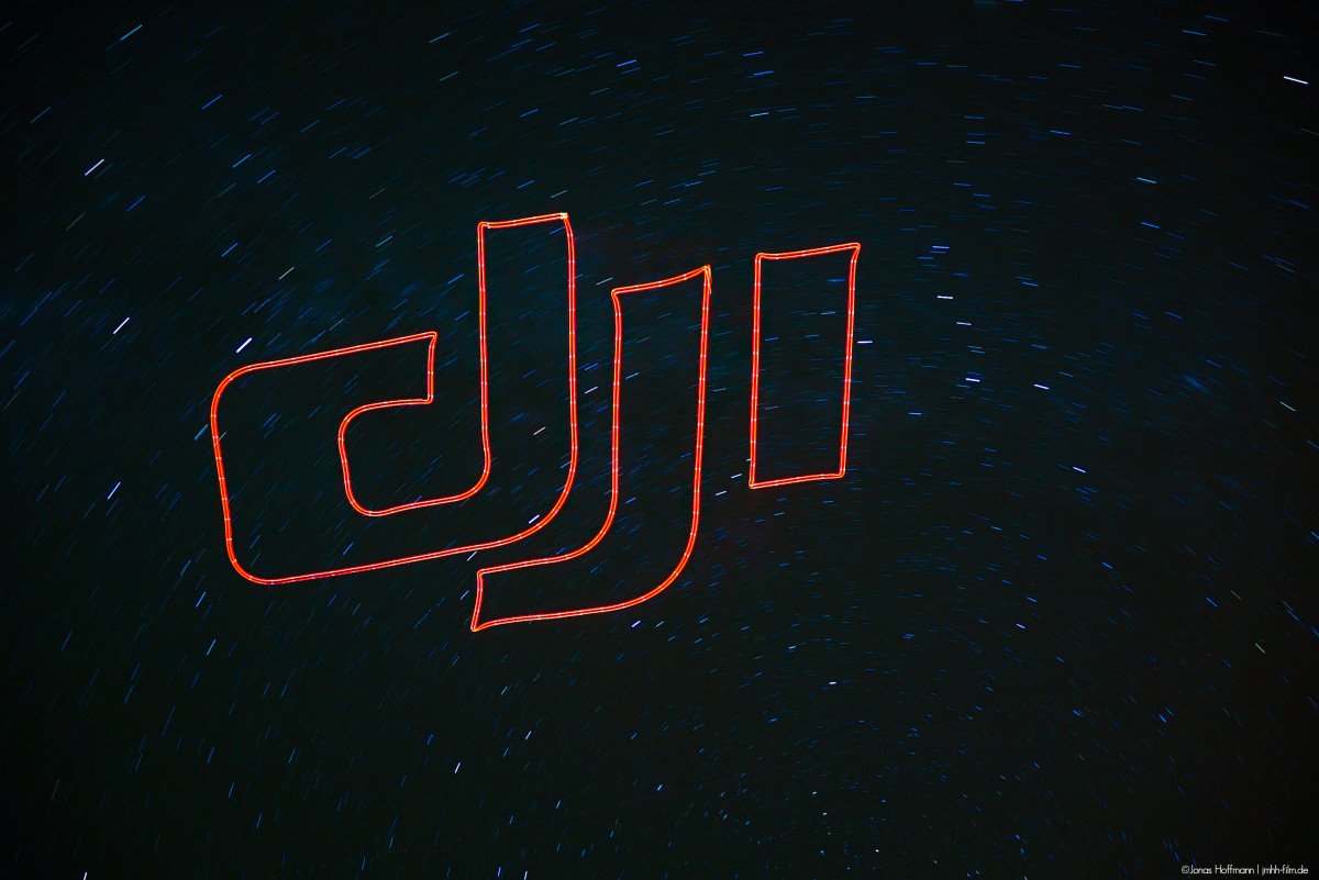 DJI logo written in the sky